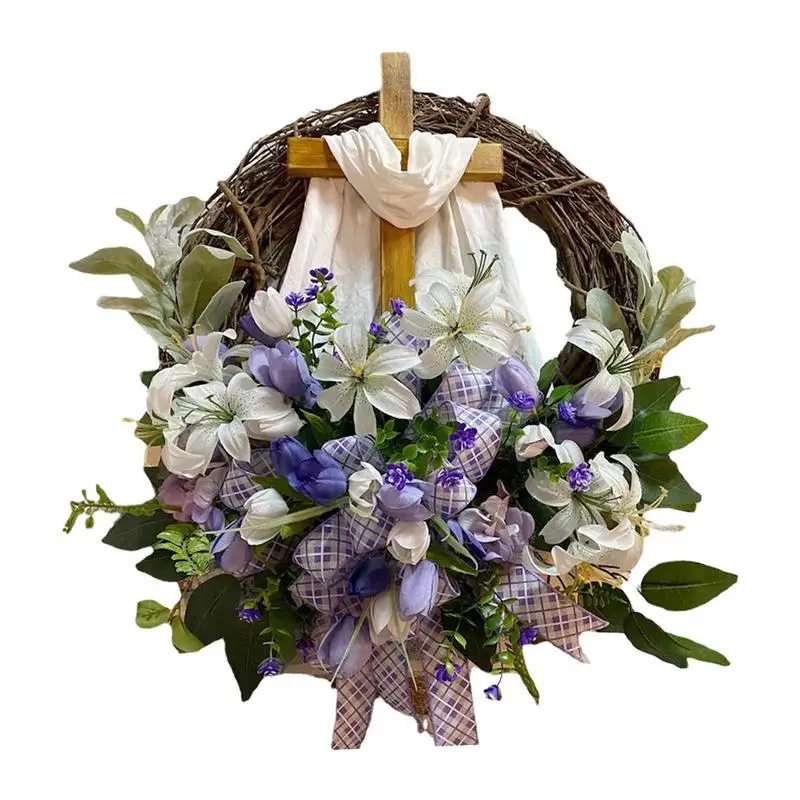 

Easter Door Wreath Front aster Party Supplies Home Wall Decoration Door Tulip Rustic Wreath Easter Home Office Party Decoration
