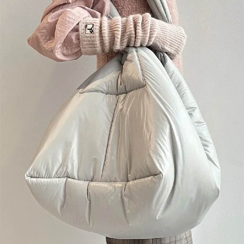 Women Winter Shoulder Bags Space Down Bags Cotton Padded Puffer Large Fashion CrossbodyBag Female Puffy Clutch Christmas Bag