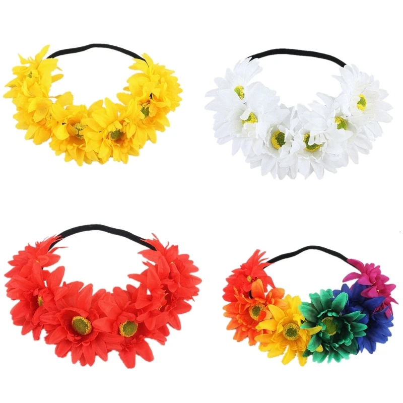 

Элегантные повязки на голову в форме цветка, прочные обручи для волос, эластичные повязки на голову для женщин и девочек, товары