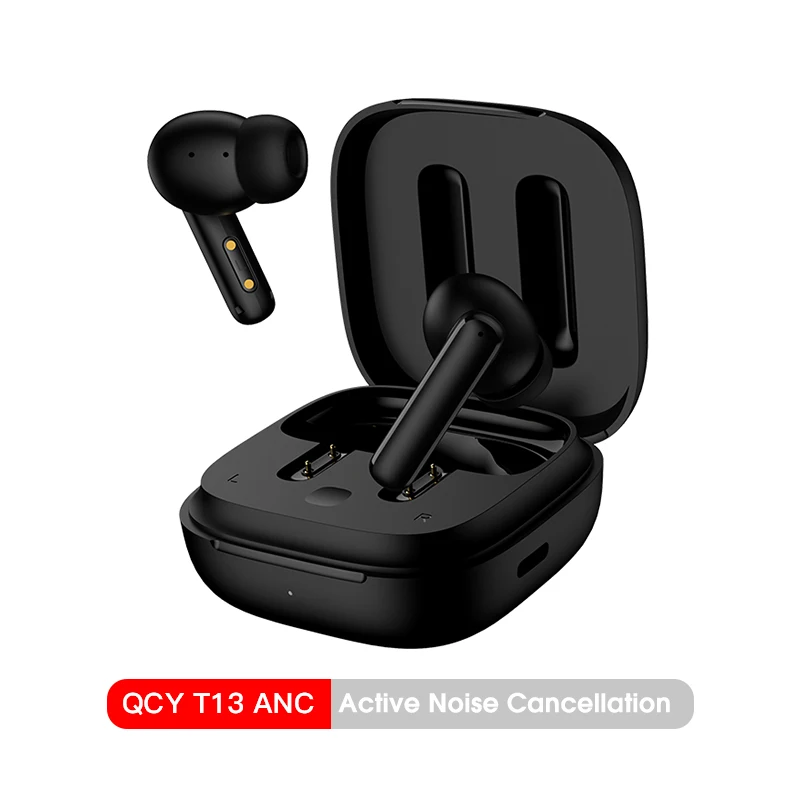 New QCY T13 ANC Wireless Earphone Active Noise Cancelling Bluetooth 5.3  Headphone 4 Mics ENC HD Call TWS Earbuds HiFi Earphones