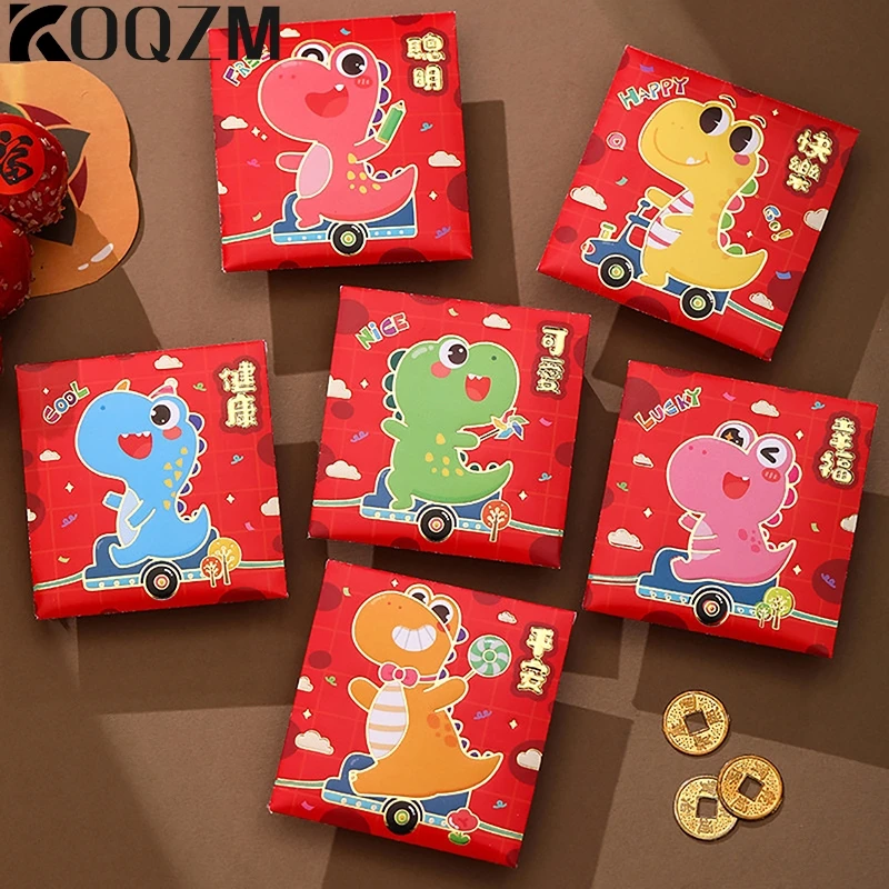 

6Pcs 2024 Chinese Dragon Year Red Envelope Creative Spring Festival Birthday Kids Gift Lucky Money Envelopes Red Packet
