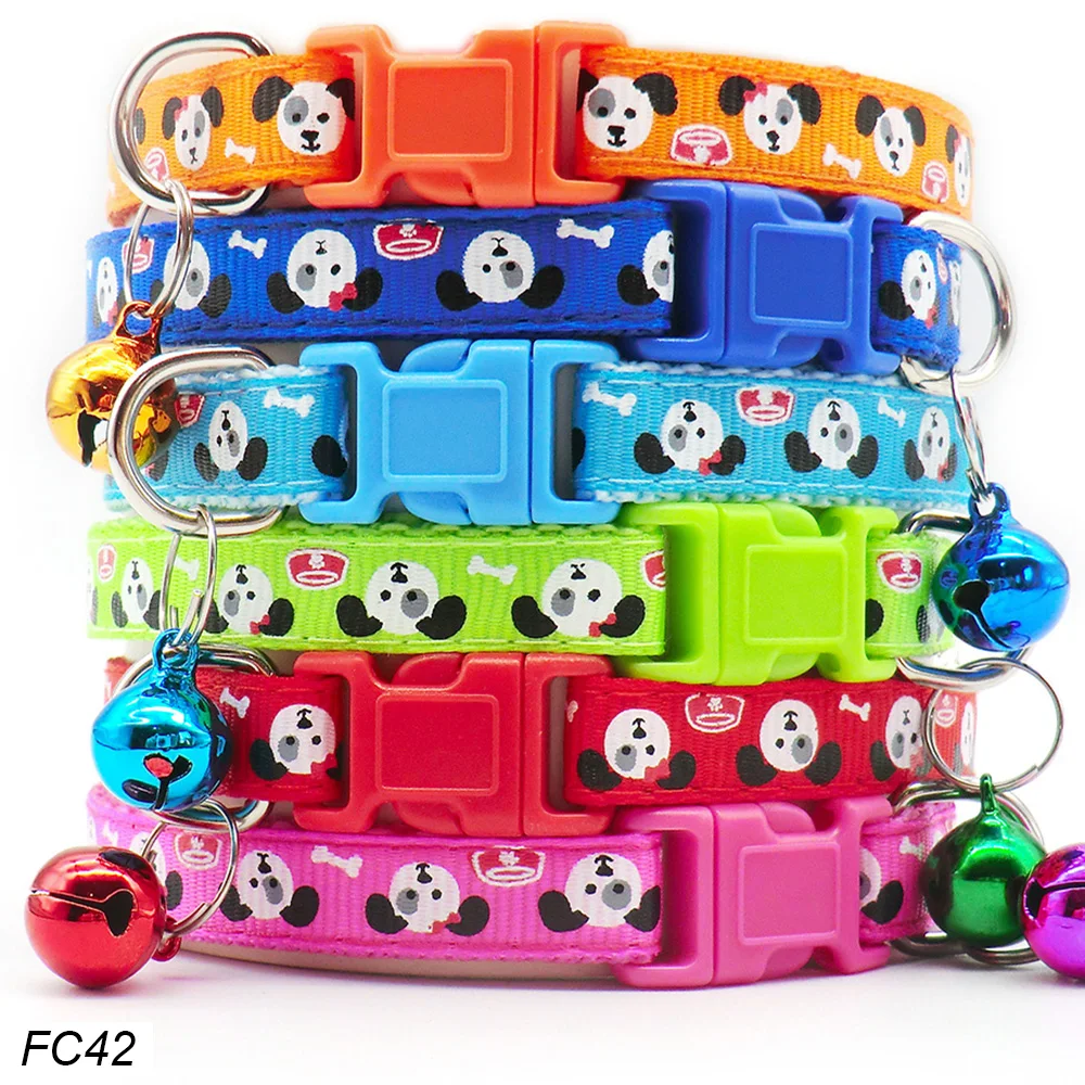 Wholesale 24Pcs With Bell Collars Delicate Safety Casual  Dog Collar Neck Strap Fashion Adjustable Camo Bell Pet Dog Collar 