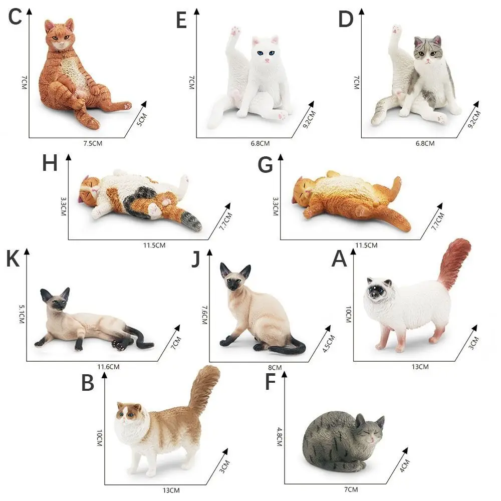 High Quality PVC Cat Model Exquisite Cat Figures Kids Doll  Realistic Cat Ornament Desktop Decoration Kitten Statue