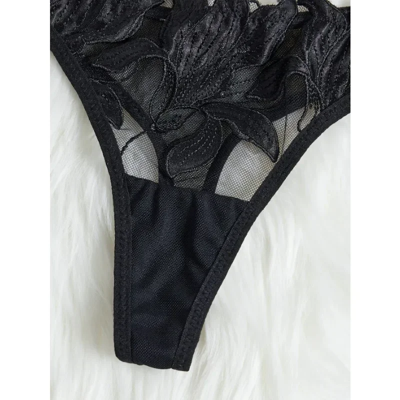 Fée Lingerie Floral Saint-Valentin Charme Slip Slip Sous-Vêtements Sexy Nuisette Fantaisie V Sous-Vêtements Ensemble Bref pour Dame Voir À Travers Le Soutien-Gorge