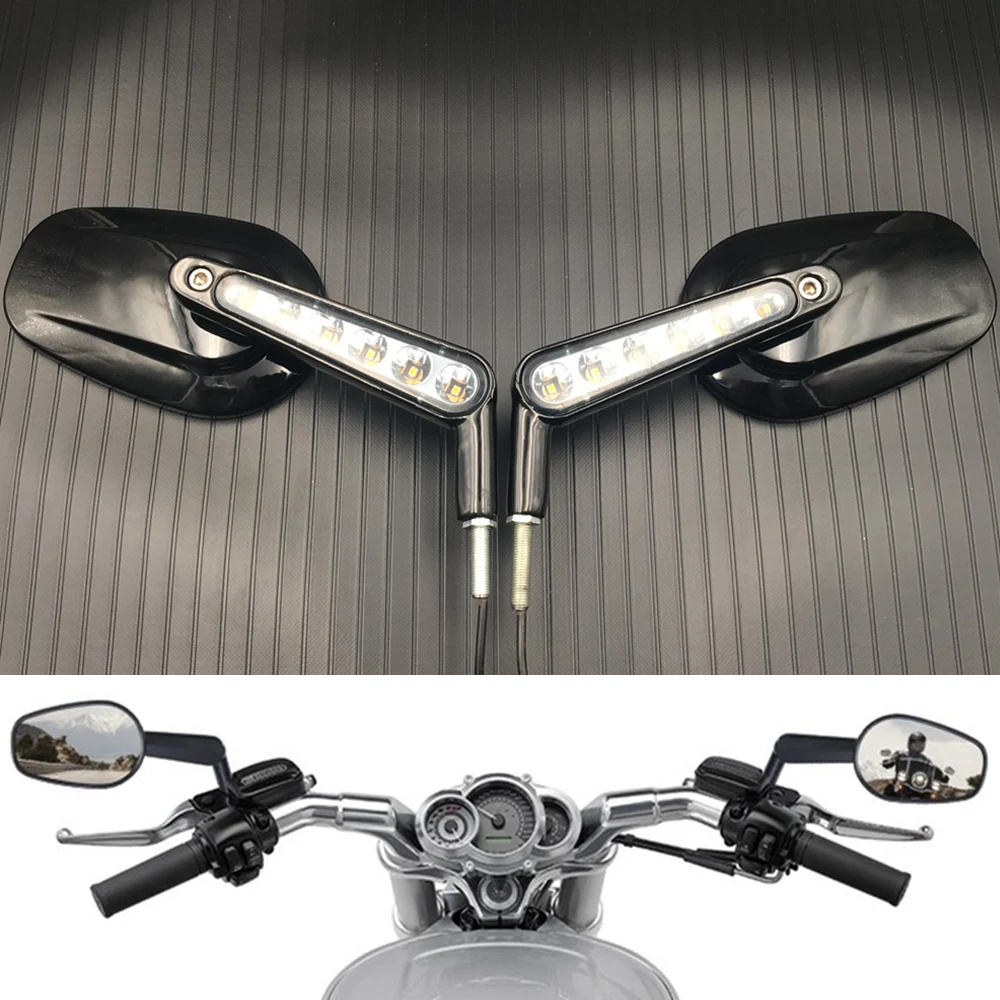 Chrome Black Rear View Mirrors Muscle LED Turn Signals Light case for