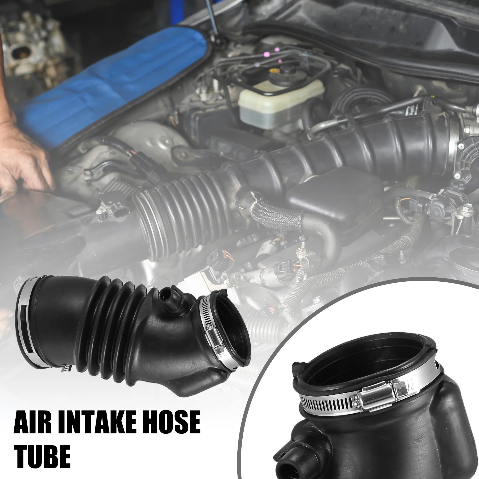 UXCELL Air Cleaner Intake Hose Tube with Clamps for Honda Pilot V6 3.5L 2009 2010 2011 2012 2013 2014 2015 17228RN0R00