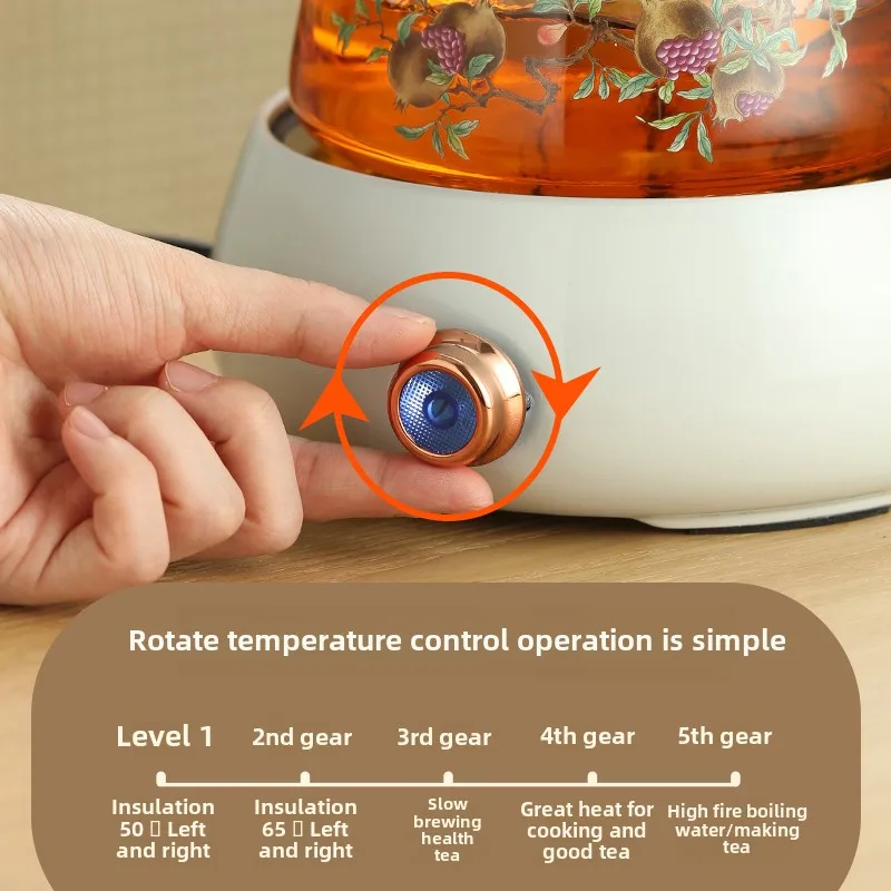 220V Electric Tea Stove with 1000ML Glass Tea Boiler for Home Use Including electric ceramic stove
