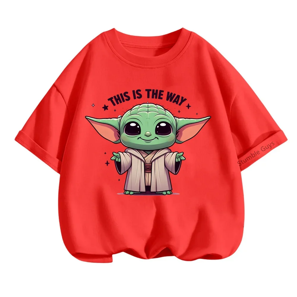 Boys Yoda T Shirt Girls Kids Children Tops Tshirt Short Sleeves Summer Baby Yoda Clothes Print Cartoon Tee Child Clothing 3