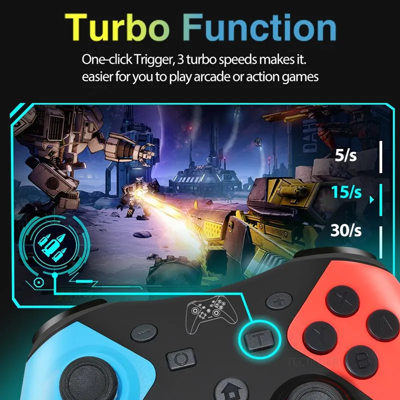 Wireless Controller Bluetooth-Compatible for Nintendo Switch