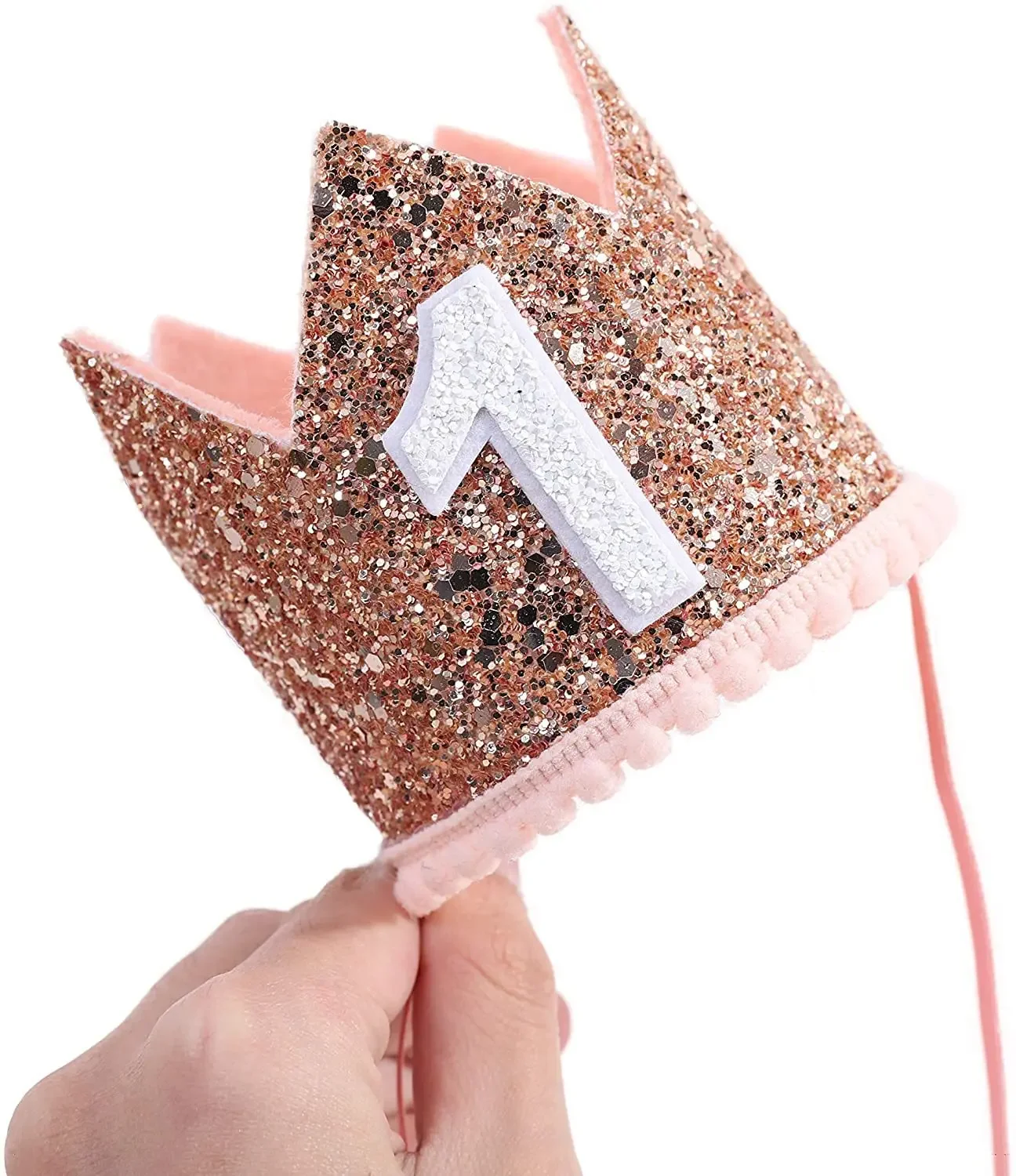 1 Year old baby birthday crown first 1st happy birthday party decor kids boy girl baby shower party decoration hat supplies baby crown hat birthday crown party hat
