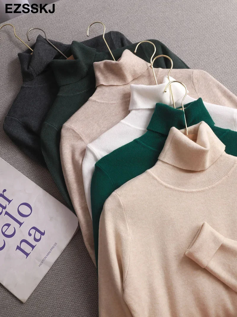 

Basic Turtleneck Slim Cashmere Sweater Pulr Women Autumn winter thick warm Sweater For women Female Chic Jumpers top