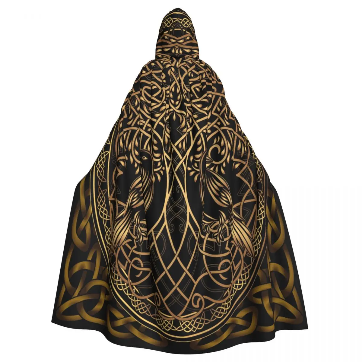 

Unisex Adult Yggdrasil Raven Cloak with Hood Long Witch Costume Cosplay