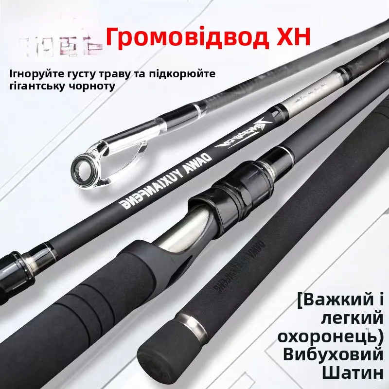 XHDaWeiFishingPioneerGunHandleDirectHardCarbonFishingRodSuperHardBlackBassRodHeavyThunderRodEVAGrip-AliExpress18