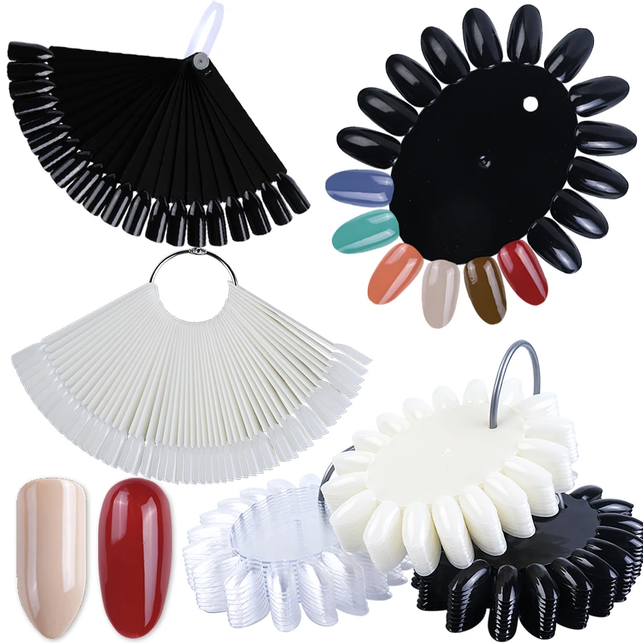 Fake Nails 160pcs Oval Shape Nature Clear Black Nail Art Polish False Tips for Manicure