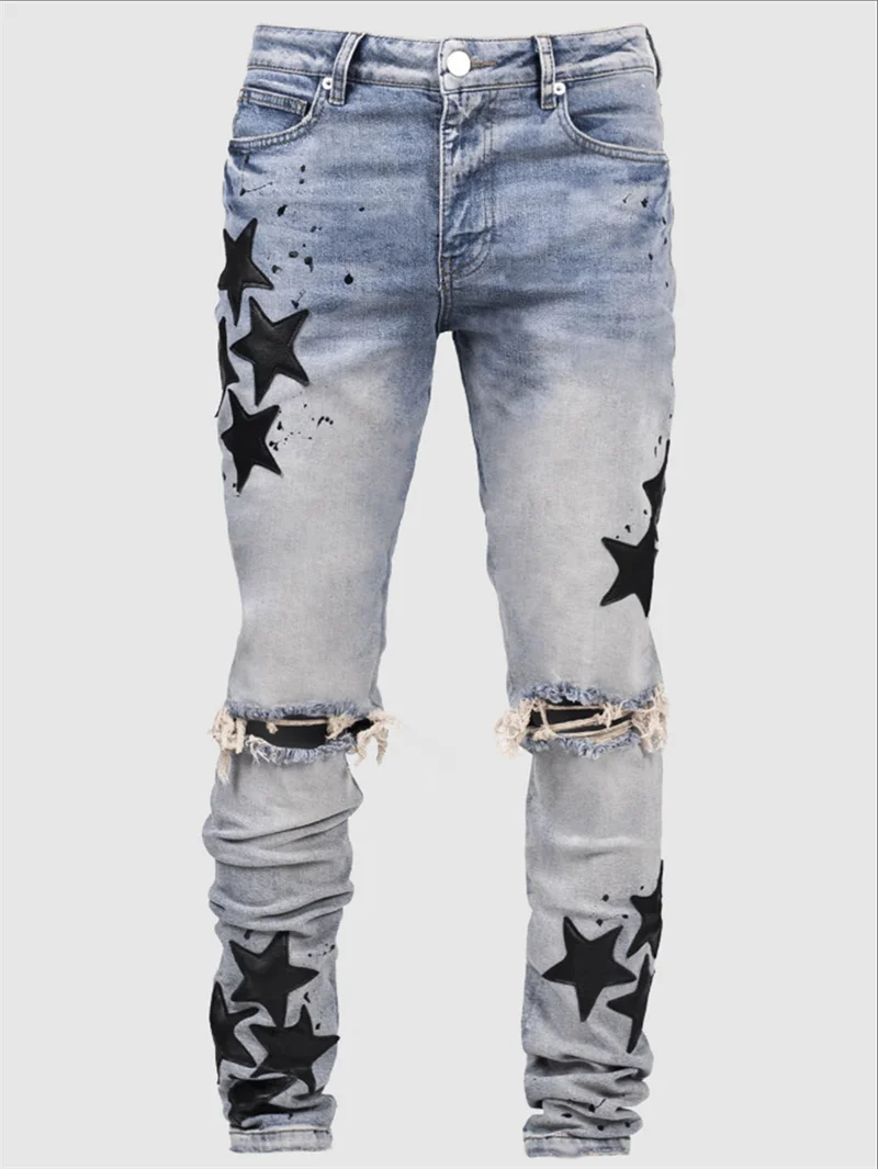 Vintage Star Print Jeans - Detail 1