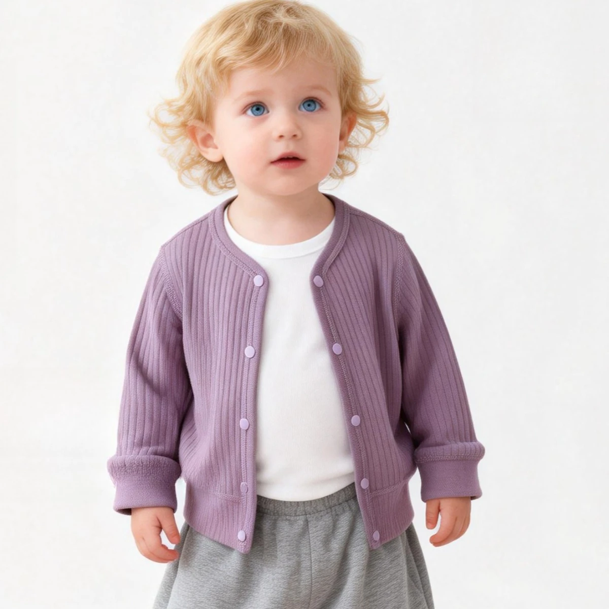 신상  봄 가을 데일리웨어 가디건 9-24개월  순면 통기성 니트 자켓 키즈 버튼..