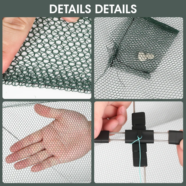 60/80/100cm Landing Fishing Net Portable Foldable Nylon Fishing Mesh For Carp Crucian Crab Shrimp Tilapia Outdoor Fishing Tackle 5