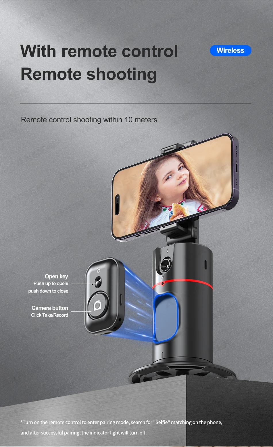 Axnen p02 360 graden smartphone gimbal met afstandsbediening_voghion.com