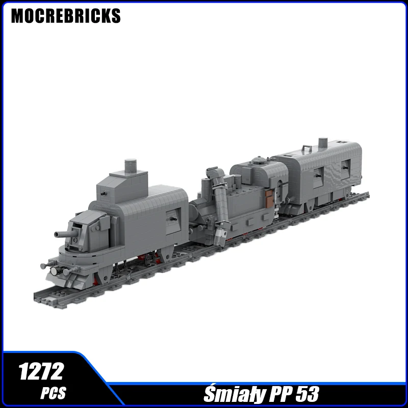 

Военное оружие WW2, полированный армированный Поезд номер 53, строительный блок, железнодорожный локомотив с мотором, модель сборки, кирпичная игрушка, подарки