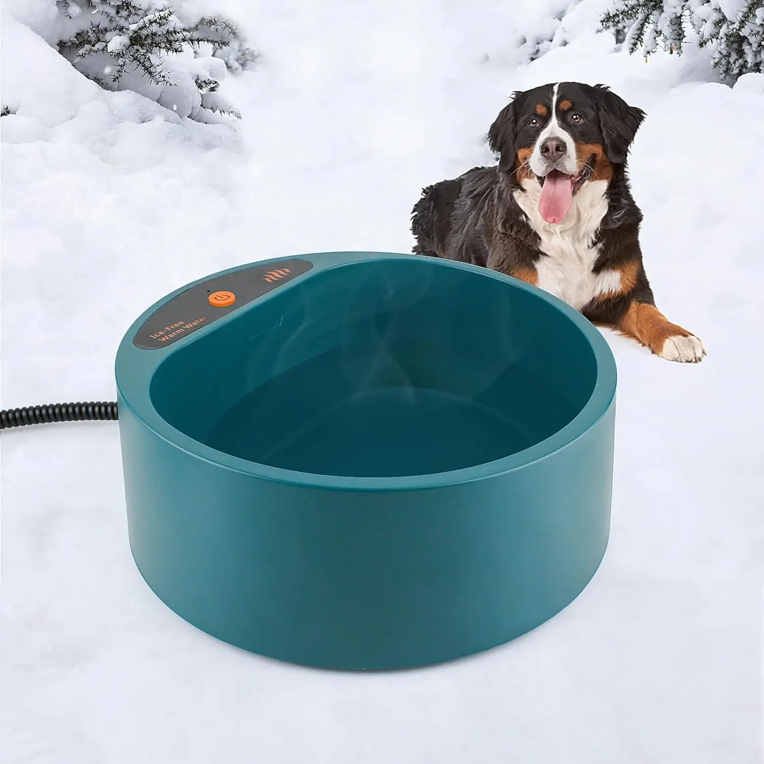 ATUBANHeatedWaterBowlforDogsNonFreezingOutdoorHeatedDogBowl