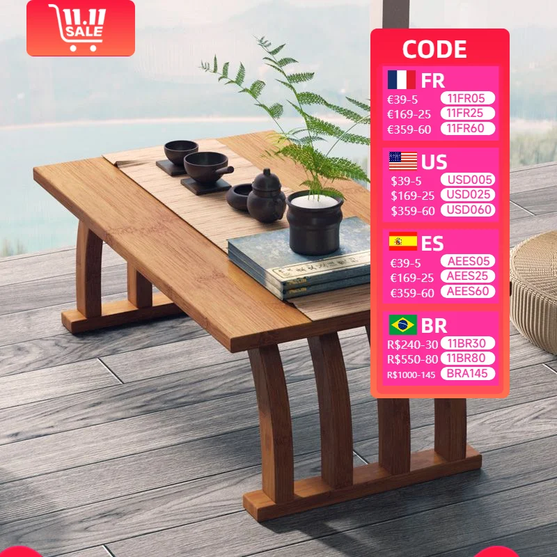 Bamboo Japanese Tea Tatami Chabudai Floor Table Widths 60/70/80/90/100cm