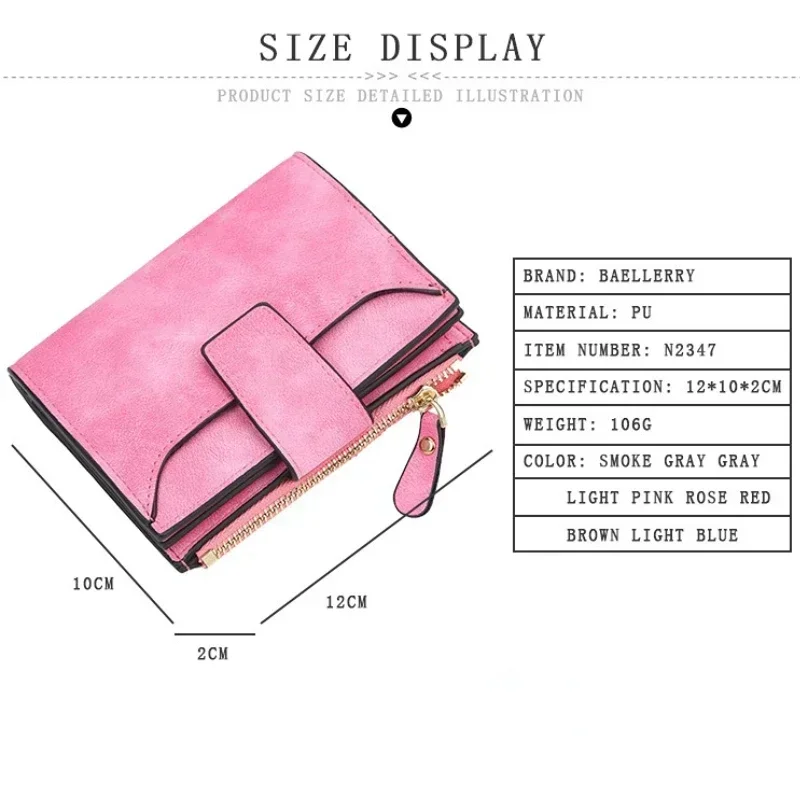 2024 Leather Women Wallet Hasp Small and Slim Coin Pocket Purse Women Wallets Cards Holders Luxury Brand Wallets Designer Purse 5