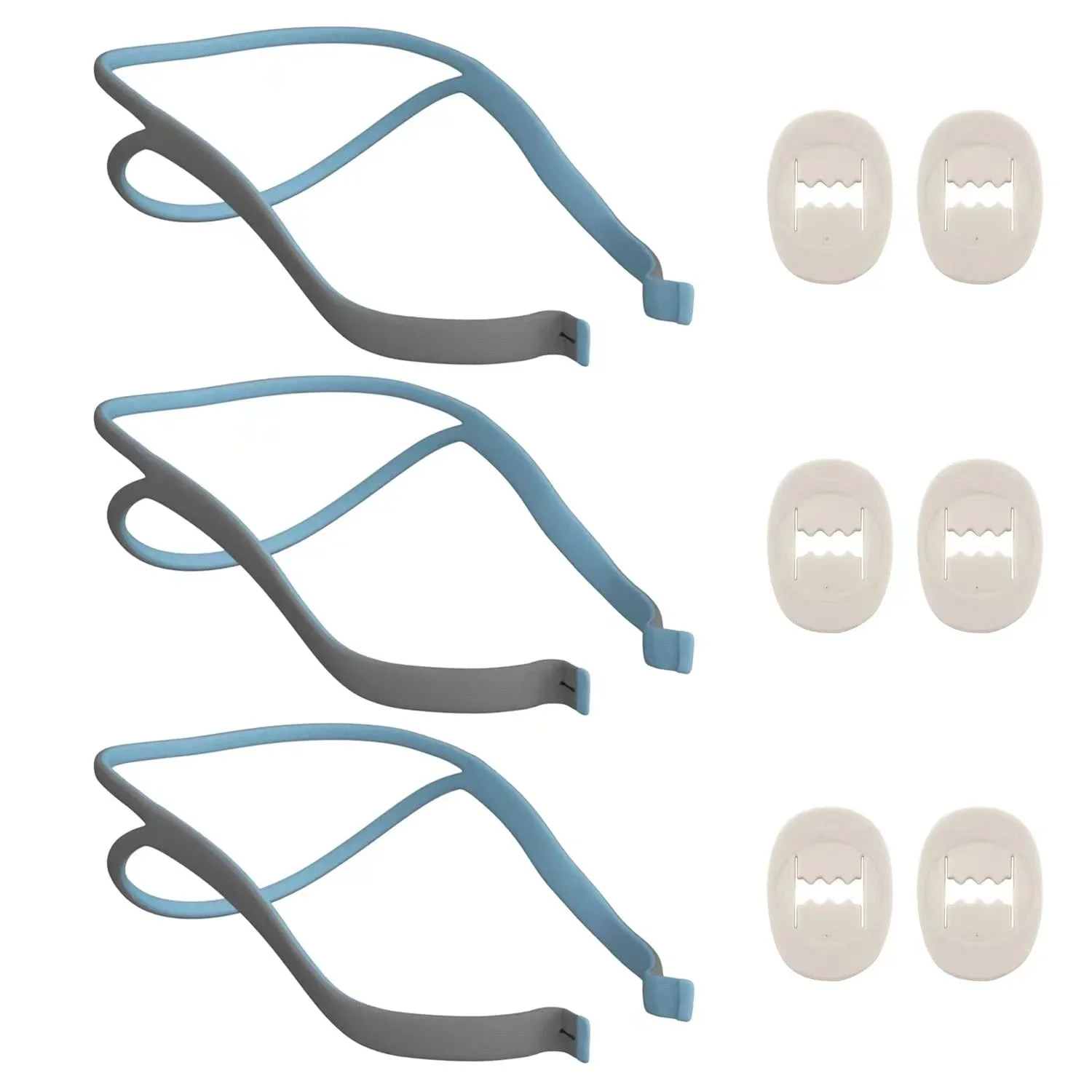 2-Pack P10 Replacement Headgear Strap, Compatible With ResMed Airfit P10 CPAP Nasal Pillow Mask, Airfit P10 Strap Included 2 Straps, 6 Clips, By REONEVA In | Whizz CPAP Accessories