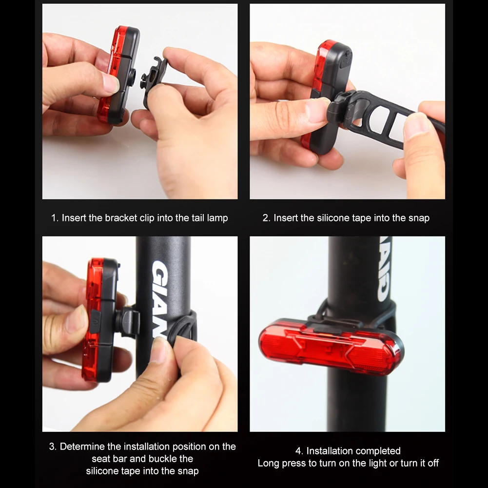 Safety Warning Bicycle Rear Light USB Rechargeable LED Bike Light Waterproof Bicycle Seatpost Cycling Tail Light_voghion.com