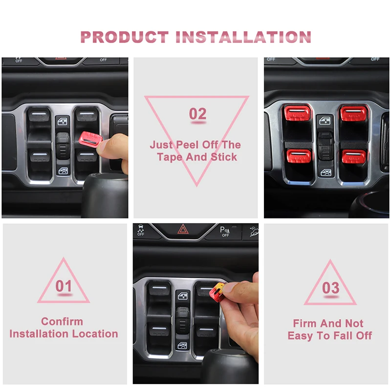 【WOOHWA】3 BUTTON MATIN MINIMAL JK JEEP Wrangler JK, JL & JT Hard Top Quick Removal Thumb