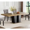 Extendable Dining Room Table for 4 6 8 10 People, 63"-78.74" Wooden Transformer Kitchen Dining Table with Black Double Sturdy 1