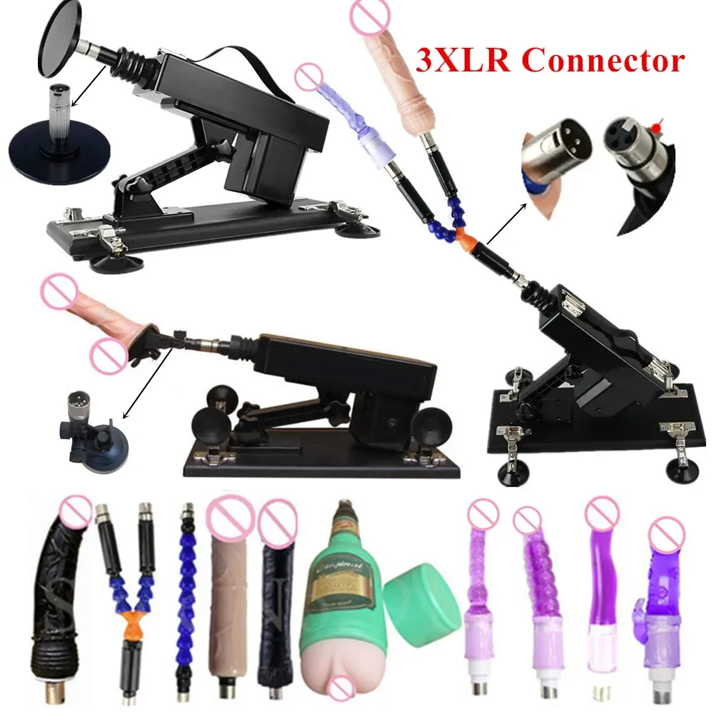 Sex Toy Entry Level Sex Machine Dildo Attachments A2/A3 Big Dildos for Women Men Masturbation Anal Plugs Kit 3XLR Accessories Sex Shop