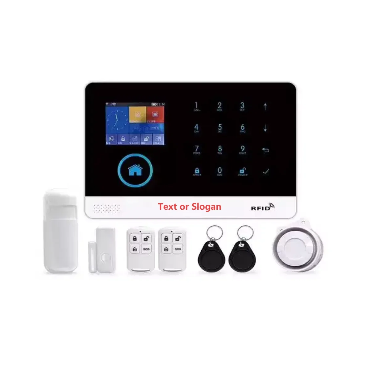 host ios/ android wifi 4g pstn domotic a-l-a-r-m system for apartment,company,factory