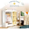 Kids Dress Up Storage with Mirror & 3 Hooks, Kids Closet with Armoire Costume Organizer for Bedroom 3