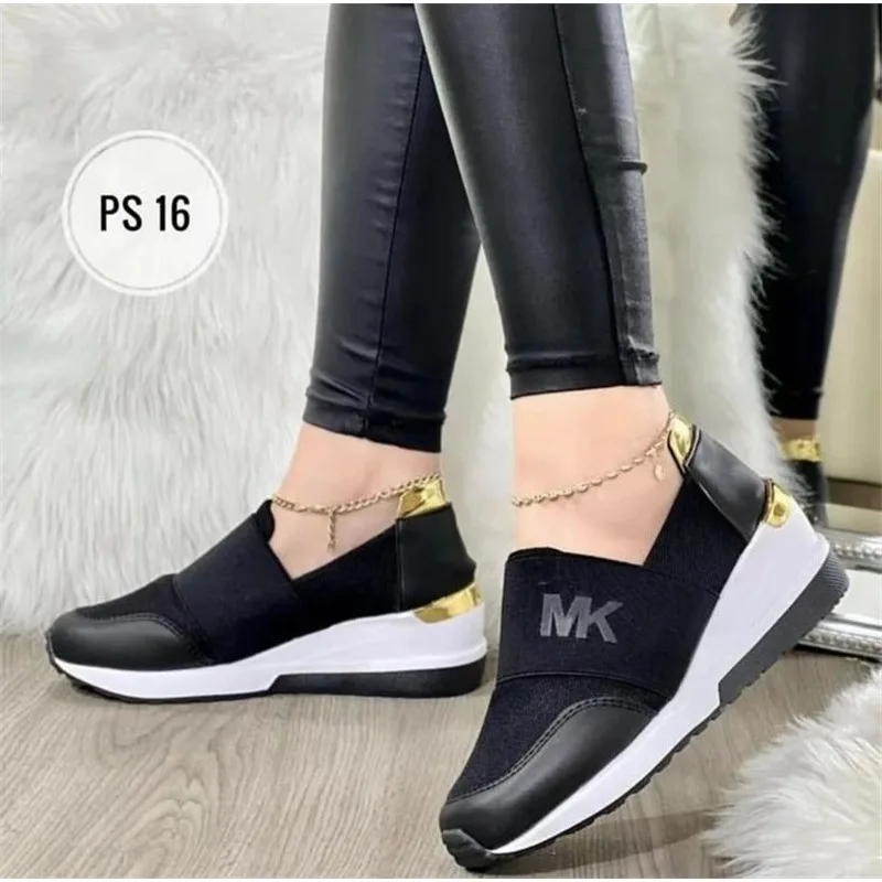 Zapatos De Mujer Big Size Sports Shoes Women 2024 New Wedge Elastic Casual Single Shoe Lazy Shoes Zapatillas Mujer