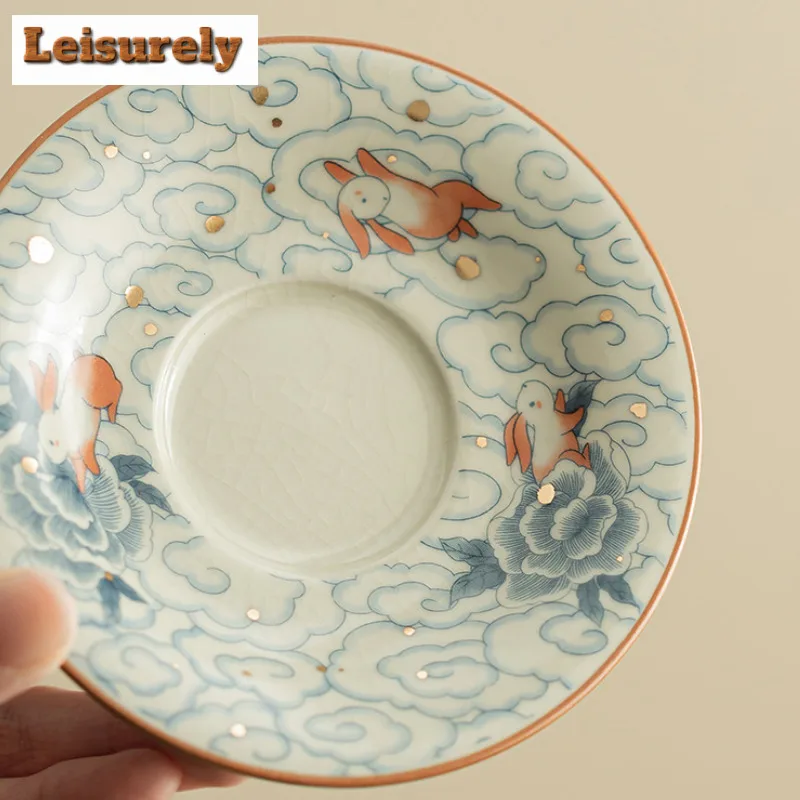 100ml Cloud Rabbit Gaiwan Aesthetic Ingot Sancai Non Scalding Tea Tureen Tea Making Cover Bowl For Kung Fu Tea Accessories Craft