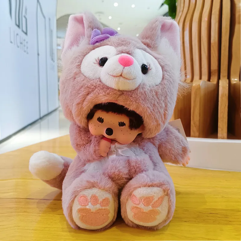 20cm Disney Monchhichis Transform Stitch Mickey Totoro Kiki Plush Toy  Kawaii Stellalou Linabell Plushies Stuffed Doll Kids Gifts