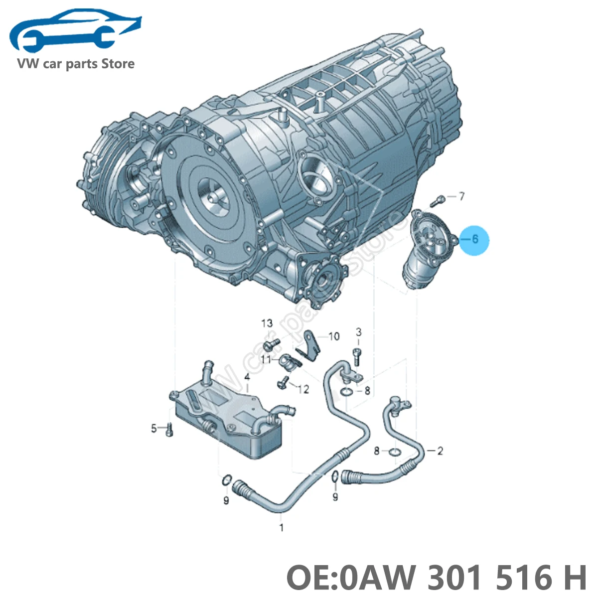 CVT Auto Transmission Filter 0AW301516H,0AW301516G,0AW301516E For AUDI A4 B8 2007-2015,A5 2007-,A6 C7 2011-,A7 2010-2015