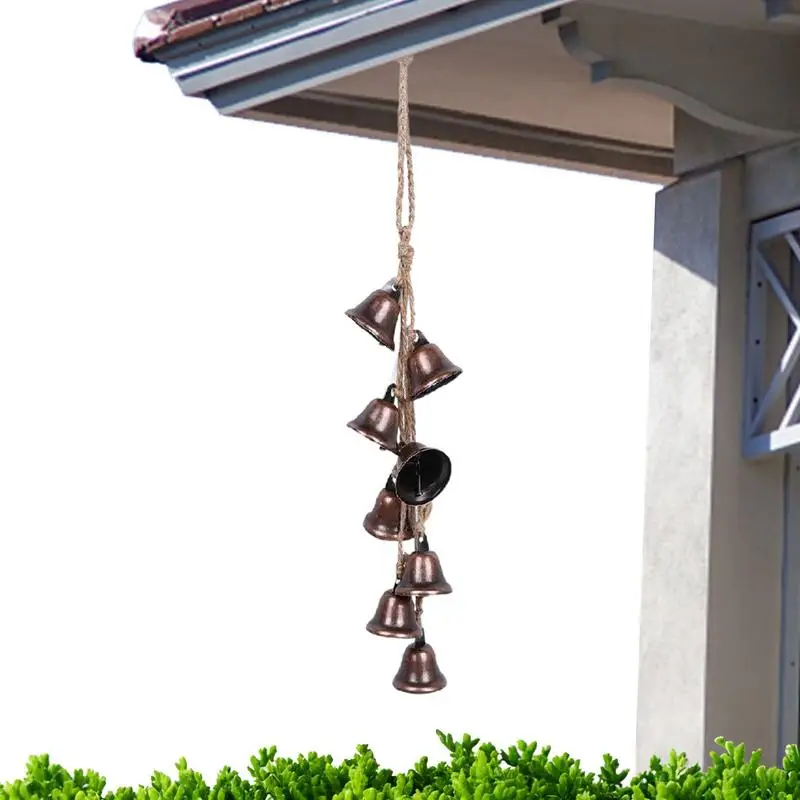 

Witch Bells For Protection Retro Decorative Bells Witchcraft Supplies Protection Rattan Circle Wind Chime Door Ornament