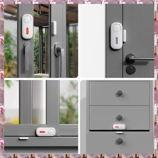 2025 Wireless Door Alarms When Opened With Remote,Door Security Sensor Chime Window Alarm Pool Alarm Door Alarm 2 Pack,Wireless 4