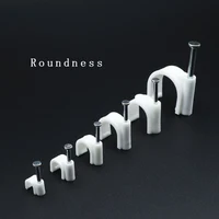 100 ชิ้นคลิปสายเคเบิล 4/6/8/10/12/14/16/20 มม.คลิปสายไฟเล็บในคลิปสายเคเบิลสายเคเบิลแท็กโคแอกเชียลแคลมป์เล็บสำหรับสายไฟ 1