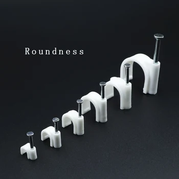 100 ชิ้นคลิปสายเคเบิล 4/6/8/10/12/14/16/20 มม.คลิปสายไฟเล็บในคลิปสายเคเบิลสายเคเบิลแท็กโคแอกเชียลแคลมป์เล็บสำหรับสายไฟ 1