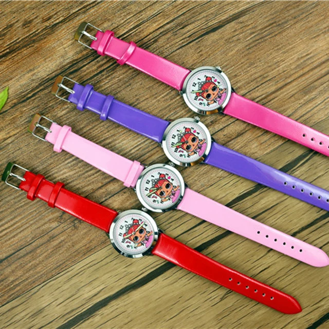 LOL Surprises Originales Cute Pretty Girl Minnie Style Children's Watches Kids Student Girls Quartz Leather Wrist LOLs Watch 2