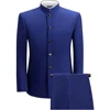 Solid Color Tailor-made Single Breasted Stand Lapel Formal Men's Suits African Male Clothing Formal 2 Piece Jacket Pants Terno 1