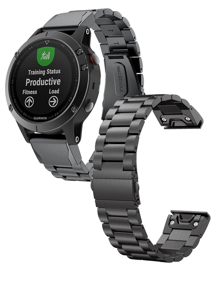 Premium Stainless Steel Watchband - Metal Strap for Garmin Fenix and Enduro Series
