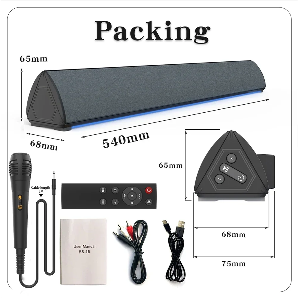 

Home Theater Sound System Bluetooth Speaker 4D Surround Soundbar Computer Speaker For TV Soundbar Box Subwoofer Stereo Music Box