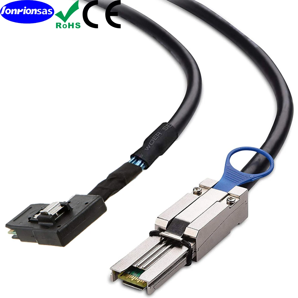 LONRIONSAS # Mini SAS HD SFF-8088 26P Мужской на Mini SAS SFF-8087 кабель сервера данных с прямым углом-1