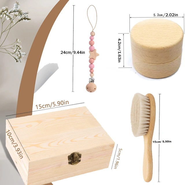 Coffret cadeau de naissance personnalisé (brosse + body)