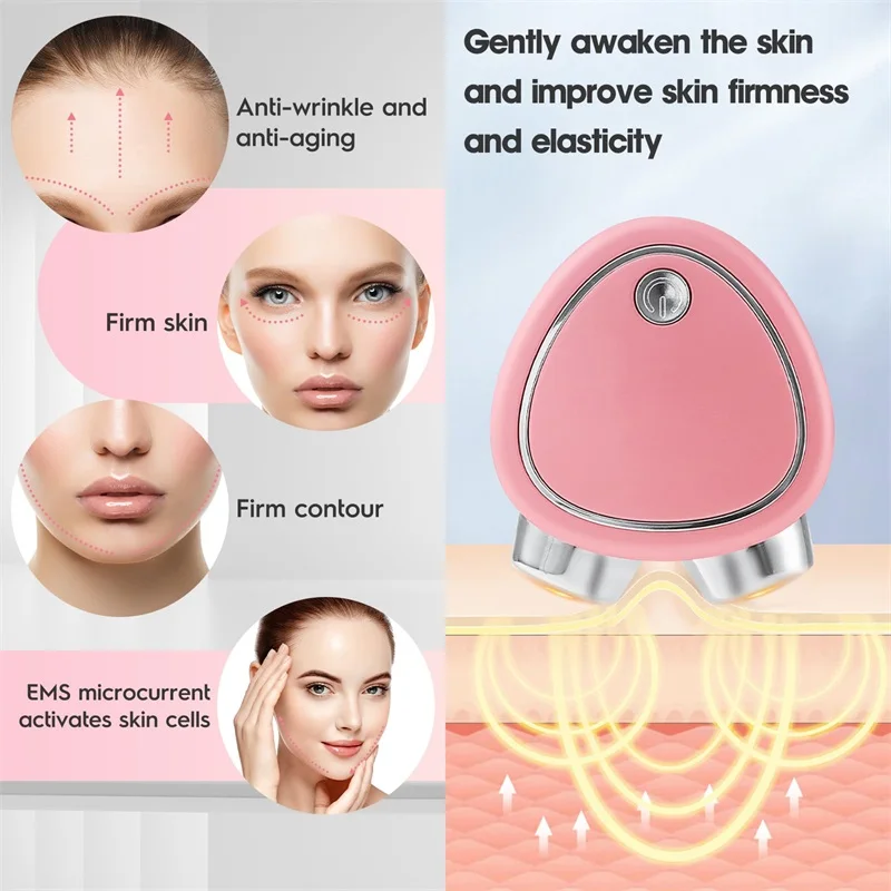 Face Lift Massager USB Portable Heart Shape Microcurrent Facial Massager Reduce Double Chin Handheld Face Lifting