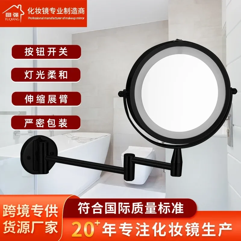

HOT new 8 Inch Wall Mounted Bathroom Mirror Adjustable LED Makeup Mirror 10X Magnifying Touch Vanity Cosmetic Mirrors with Light