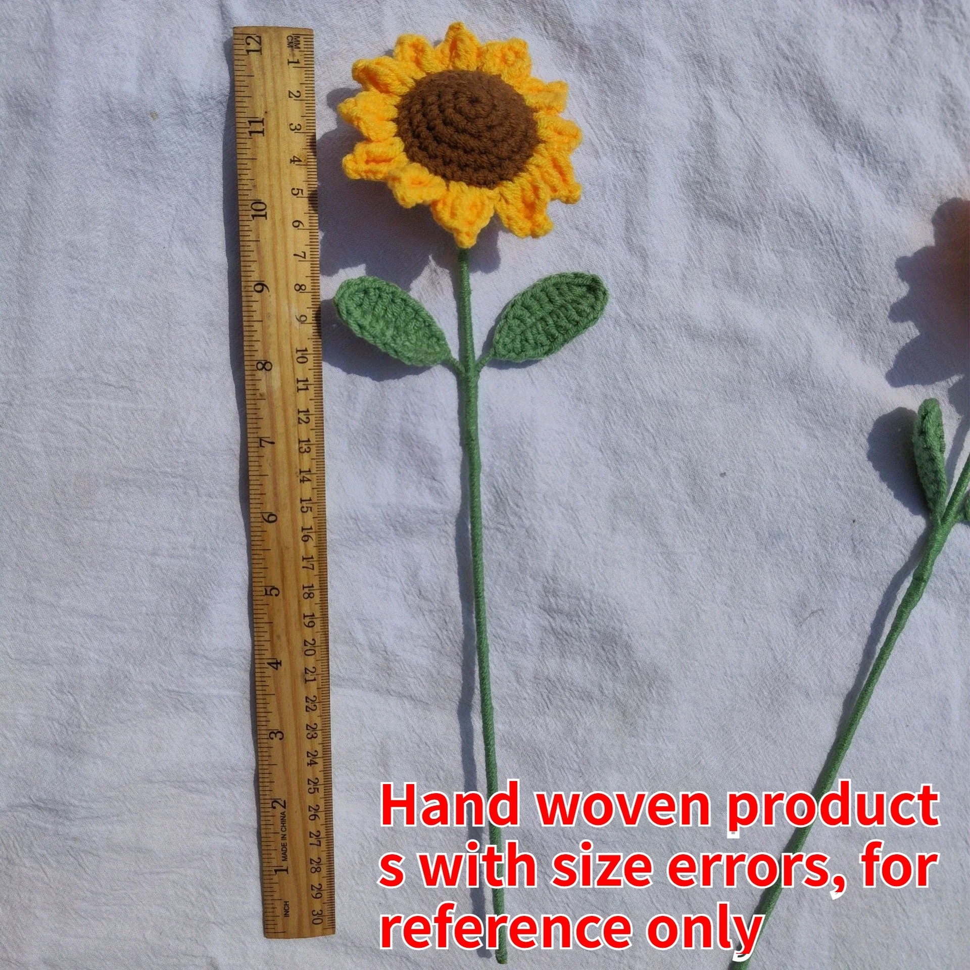 1-24Pcs Sunflower Hand Woven Bouquet Creative Wool Knitting Flower Sunflower Decorations Teachers Day Mother S Day Birthday Gift